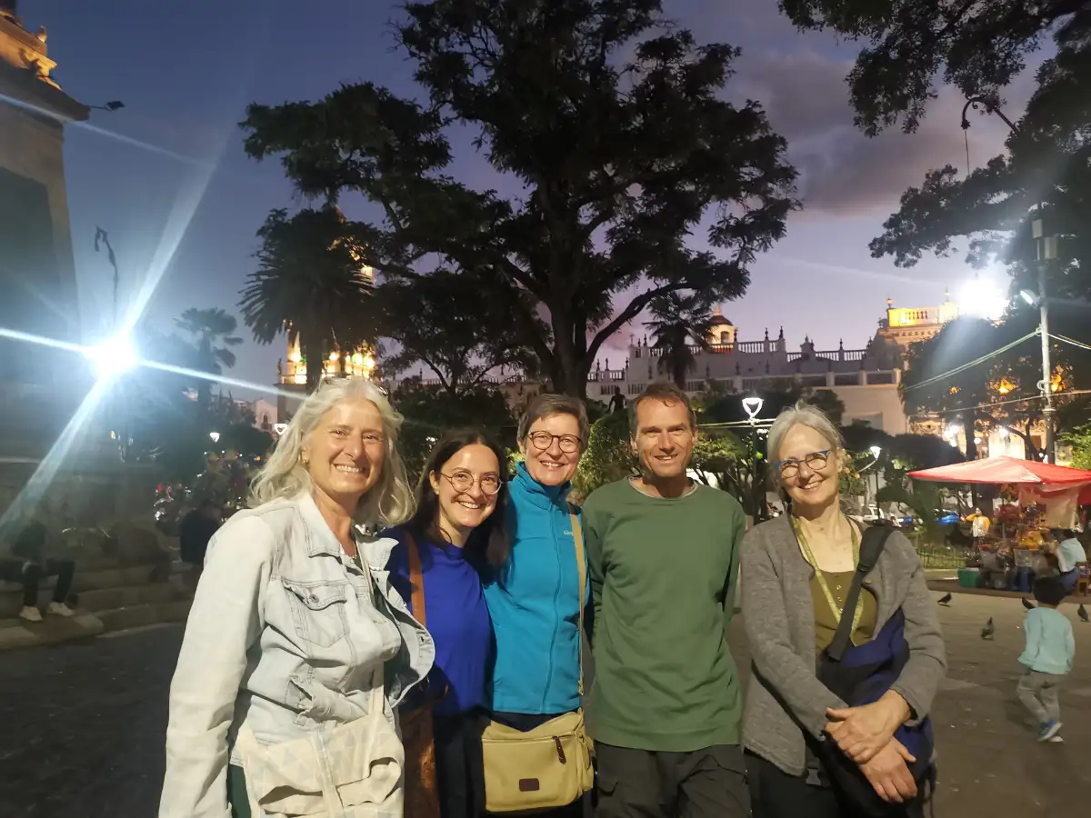 Vor Ort in Bolivien (v. l. n. r.): Jutta Dellemann, Andrea Schmidt, Irmgard Haßfurther, Frank Dellemann und Ulrike Heyl